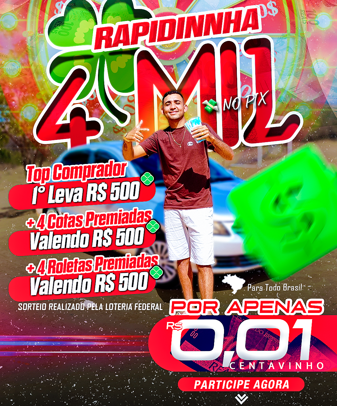 Rapidinha R$4.000 Mil Reais No Seu Pix 🍀