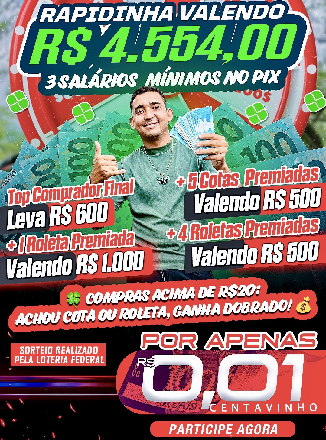 Rapidinha R$4.554 Reais No Seu Pix🍀🤞🏻